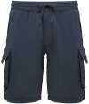 NS717 Native Spirit French Terry Washed Effect Cargo Shorts Washed Navy colour image